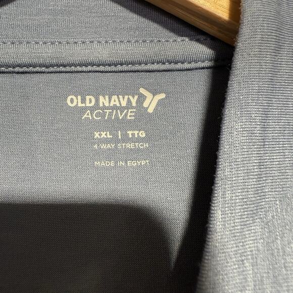 Old Navy Active 1/4 Zip Shirt Men’s XXL Blue Long Sleeve Pullover 4-Way Stretch - Picture 3 of 6
